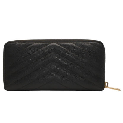 Saint Laurent Wallet Black V-shaped Quilted Gold — view 2