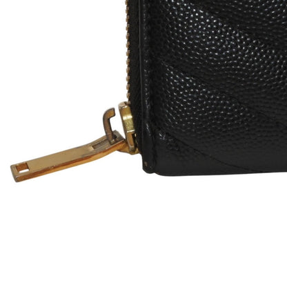 Saint Laurent Wallet Black V-shaped Quilted Gold — view 5