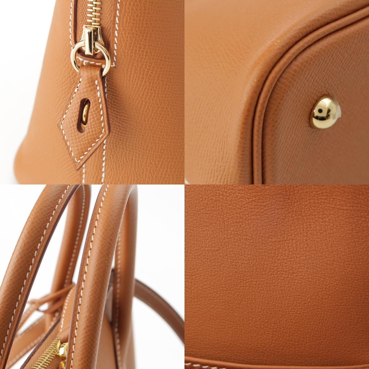 Hermes Veau Epsom Bolide Gold 2-Way Shoulder Handbag 30 Brown — view 9