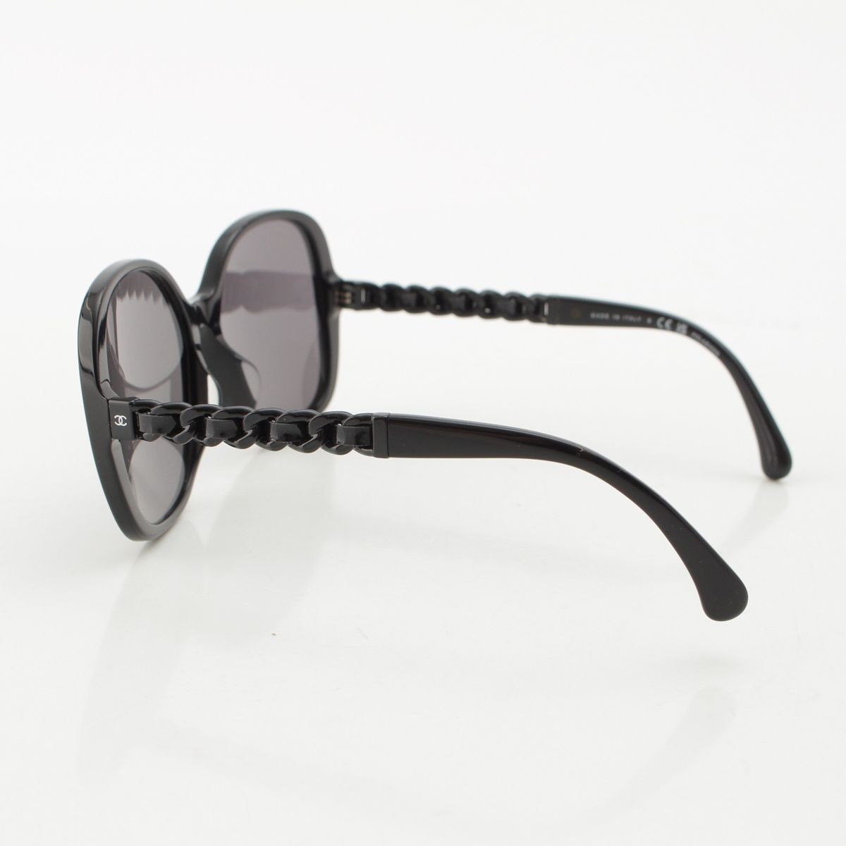 Chanel Polarized Side Chain Motif Sunglasses Eyewear Black — view 3