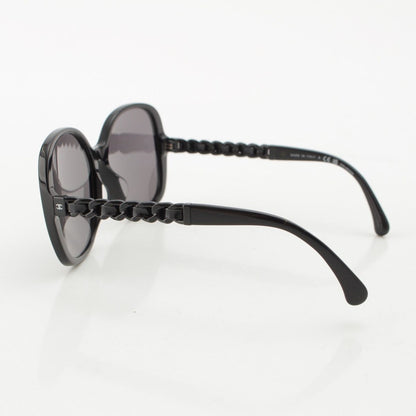 Chanel Polarized Side Chain Motif Sunglasses Eyewear Black — view 3
