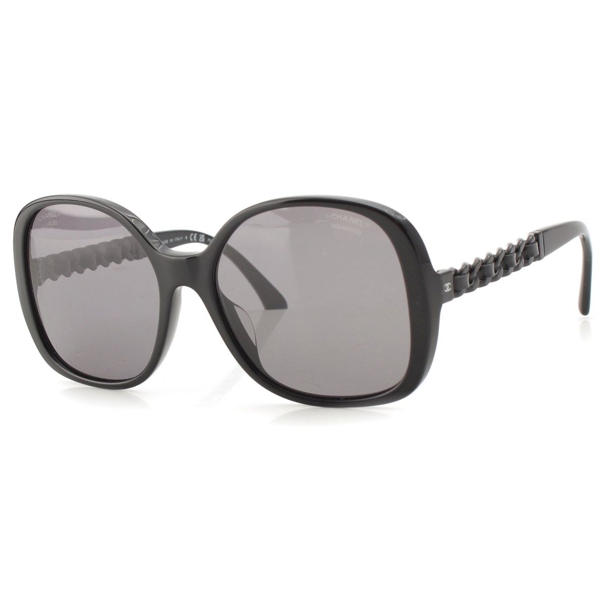 Chanel Polarized Side Chain Motif Sunglasses Eyewear Black