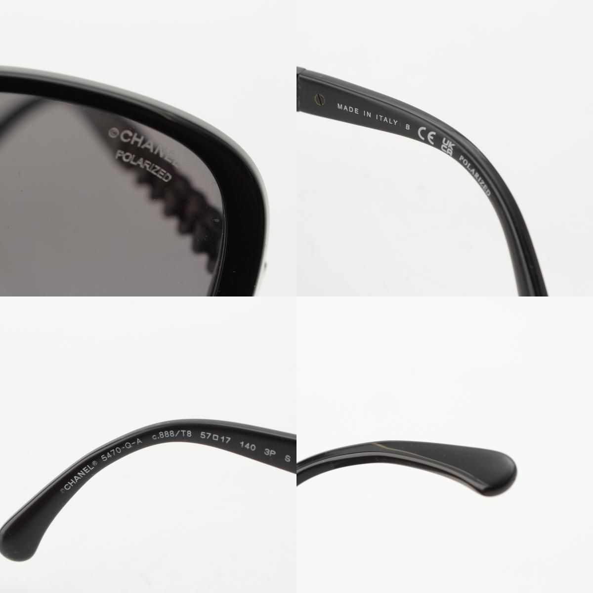 Chanel Polarized Side Chain Motif Sunglasses Eyewear Black — view 9