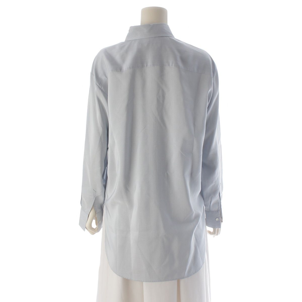 Dior Silk Bee Embroidery Shirt Blouse Top Light Blue 34 — view 4