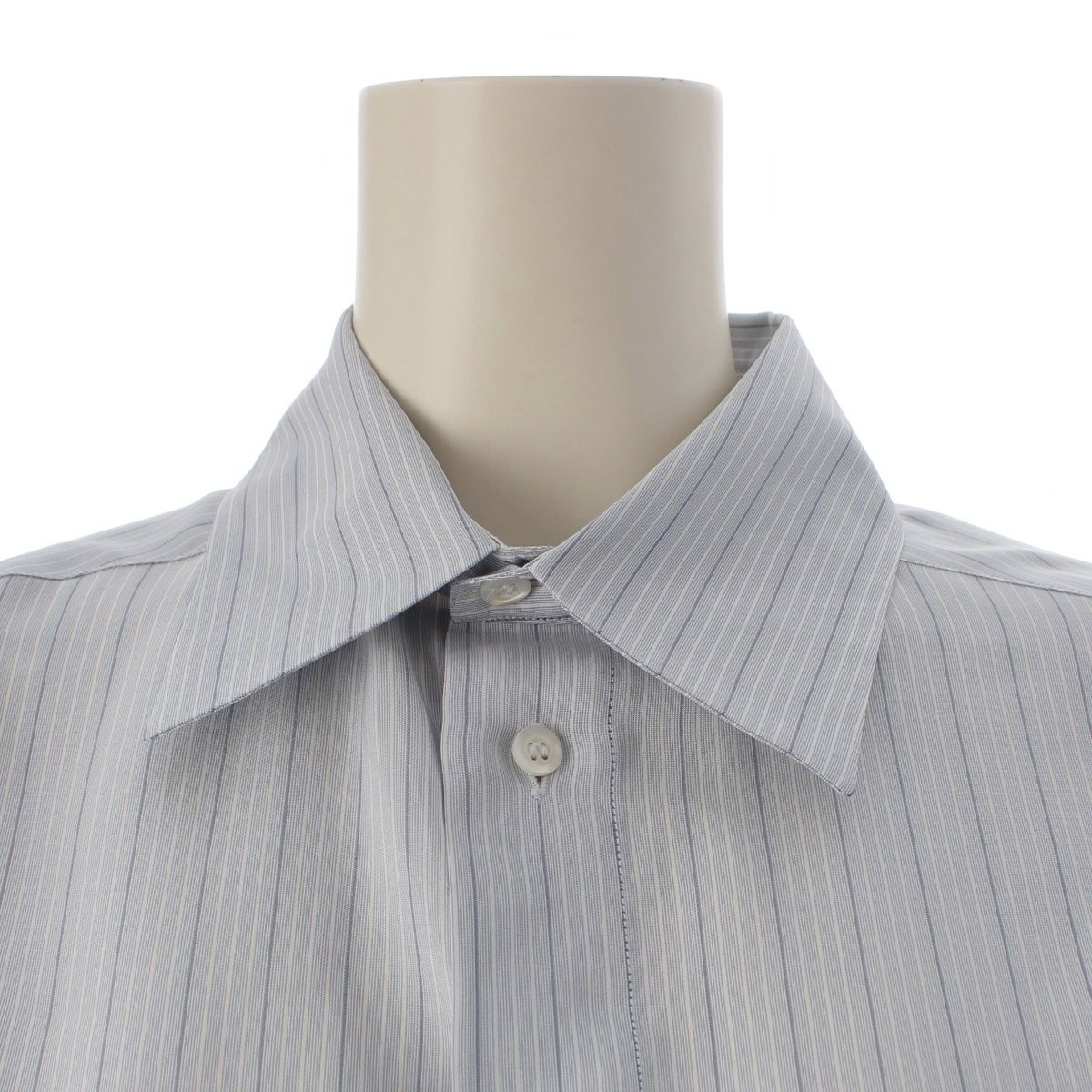 Dior Silk Stripe Bee Embroidery Shirt Blouse Top Light Blue 34 — view 5
