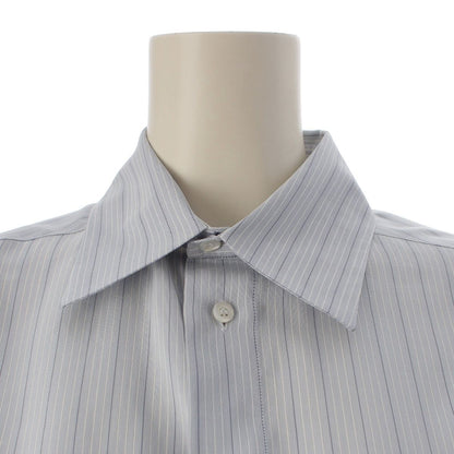 Dior Silk Stripe Bee Embroidery Shirt Blouse Top Light Blue 34 — view 5