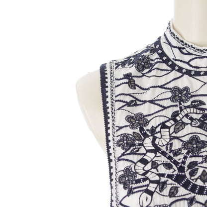 Dior Toile de Jouy Cotton Sleeveless Dress White Black 34 — view 6