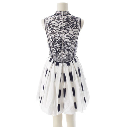 Dior Toile de Jouy Cotton Sleeveless Dress White Black 34 — view 4