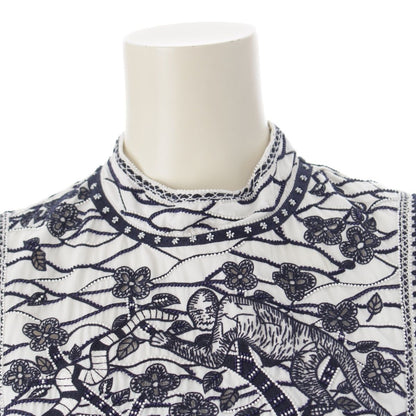 Dior Toile de Jouy Cotton Sleeveless Dress White Black 34 — view 5
