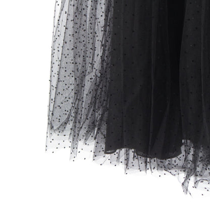 Dior Silk Dot Pattern Tulle Skirt Black 38 — view 4