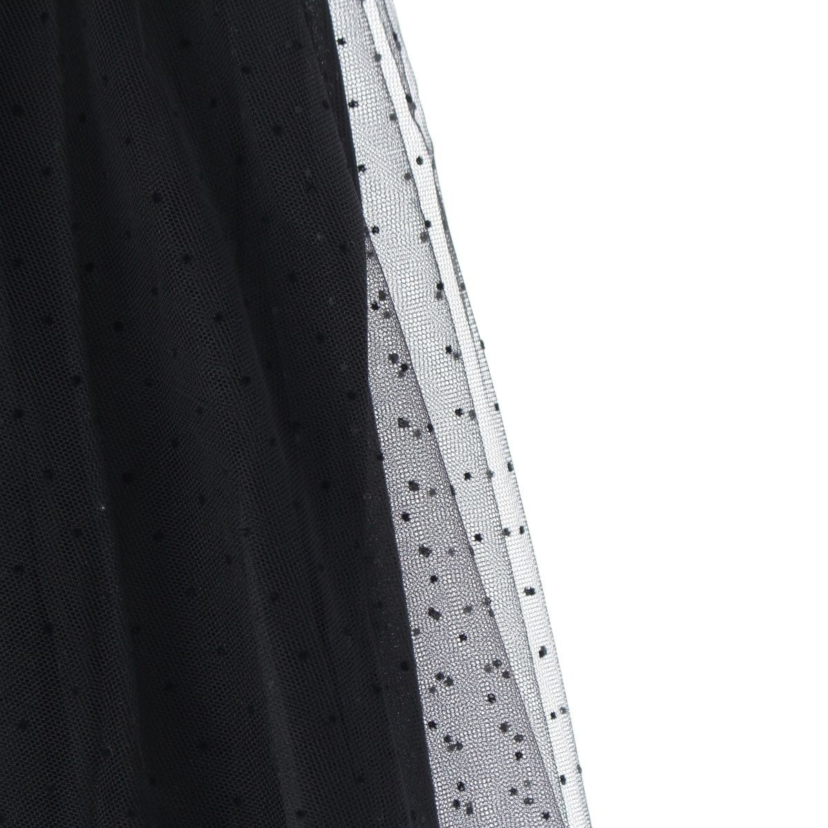 Dior Silk Dot Pattern Tulle Skirt Black 38 — view 5