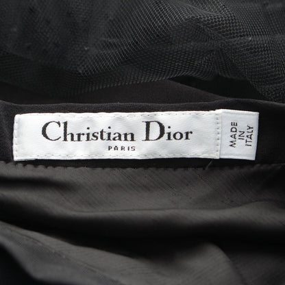 Dior Silk Dot Pattern Tulle Skirt Black 38 — view 9