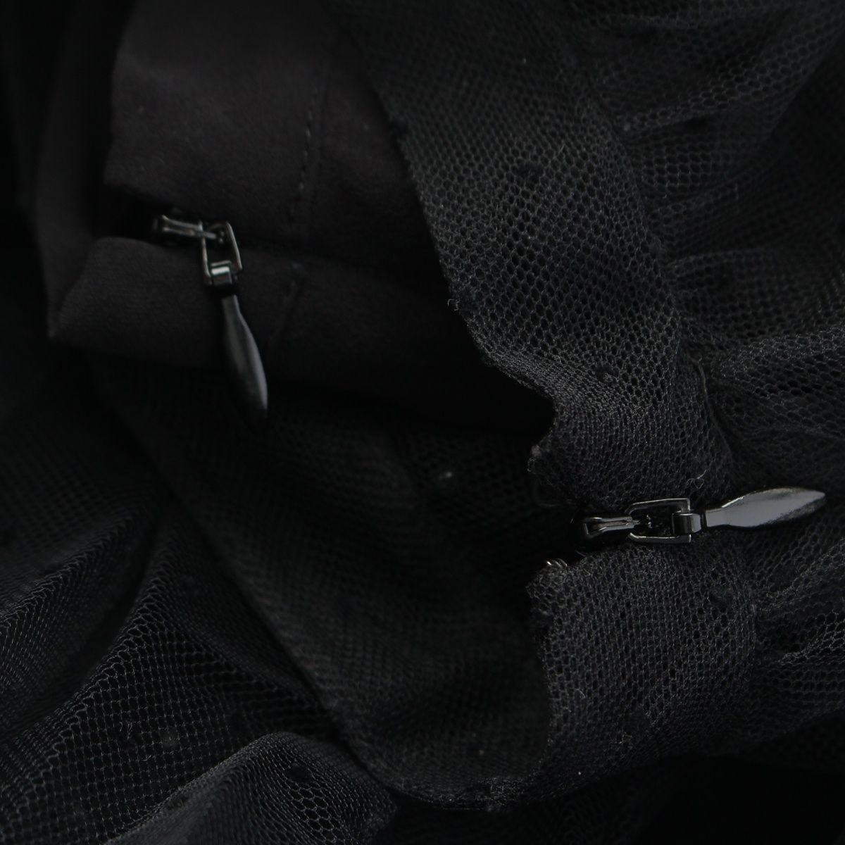 Dior Silk Dot Pattern Tulle Skirt Black 38 — view 7