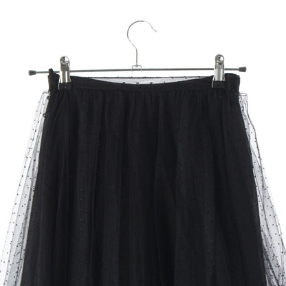 Dior Silk Dot Pattern Tulle Skirt Black 38 — view 3