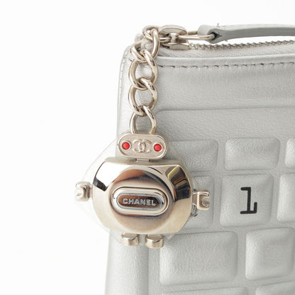 Chanel Cambon Keyboard Robot Charm Clutch Silver — view 8