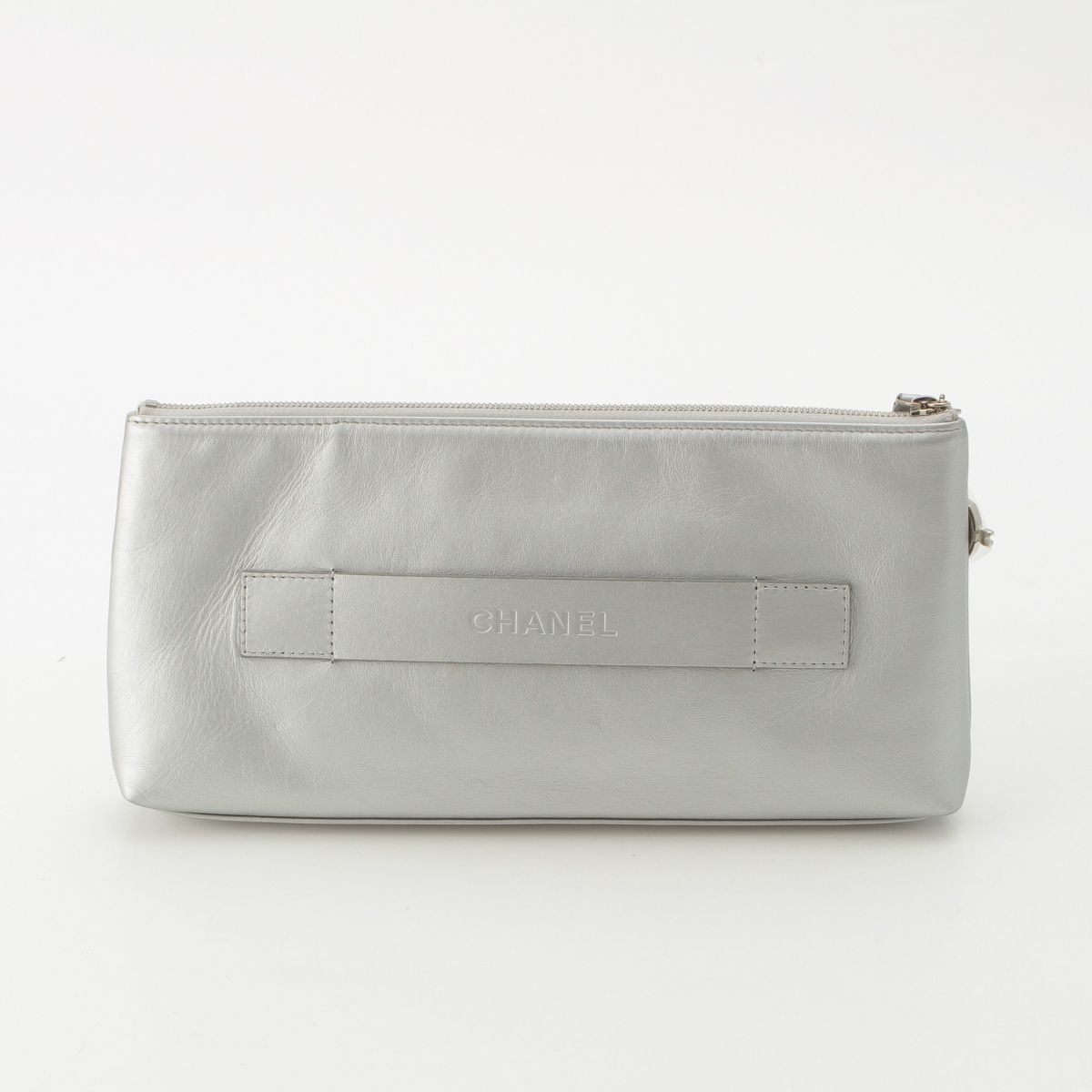 Chanel Cambon Keyboard Robot Charm Clutch Silver — view 3