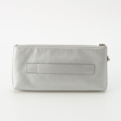 Chanel Cambon Keyboard Robot Charm Clutch Silver — view 3