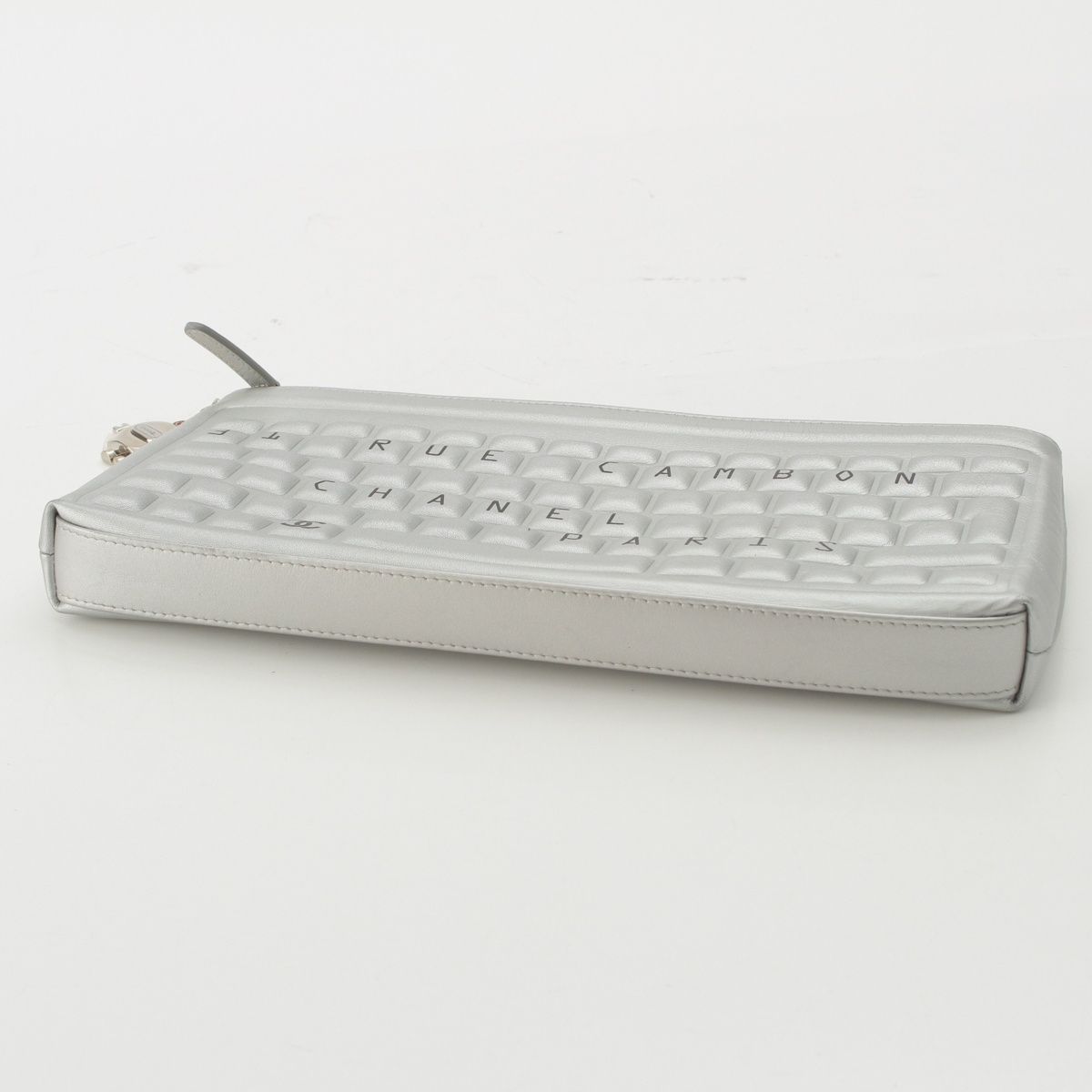 Chanel Cambon Keyboard Robot Charm Clutch Silver — view 5