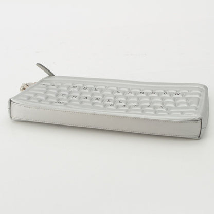 Chanel Cambon Keyboard Robot Charm Clutch Silver — view 5