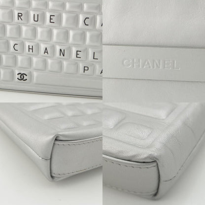 Chanel Cambon Keyboard Robot Charm Clutch Silver — view 9