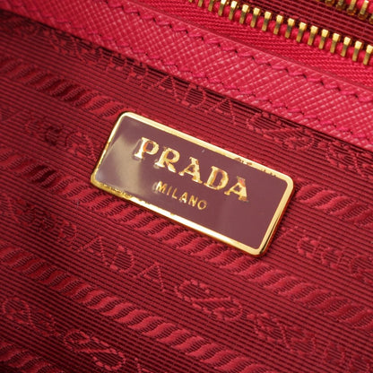 Prada Saffiano Luxe Leather Triangle Logo Mini Boston Handbag Pink — view 7