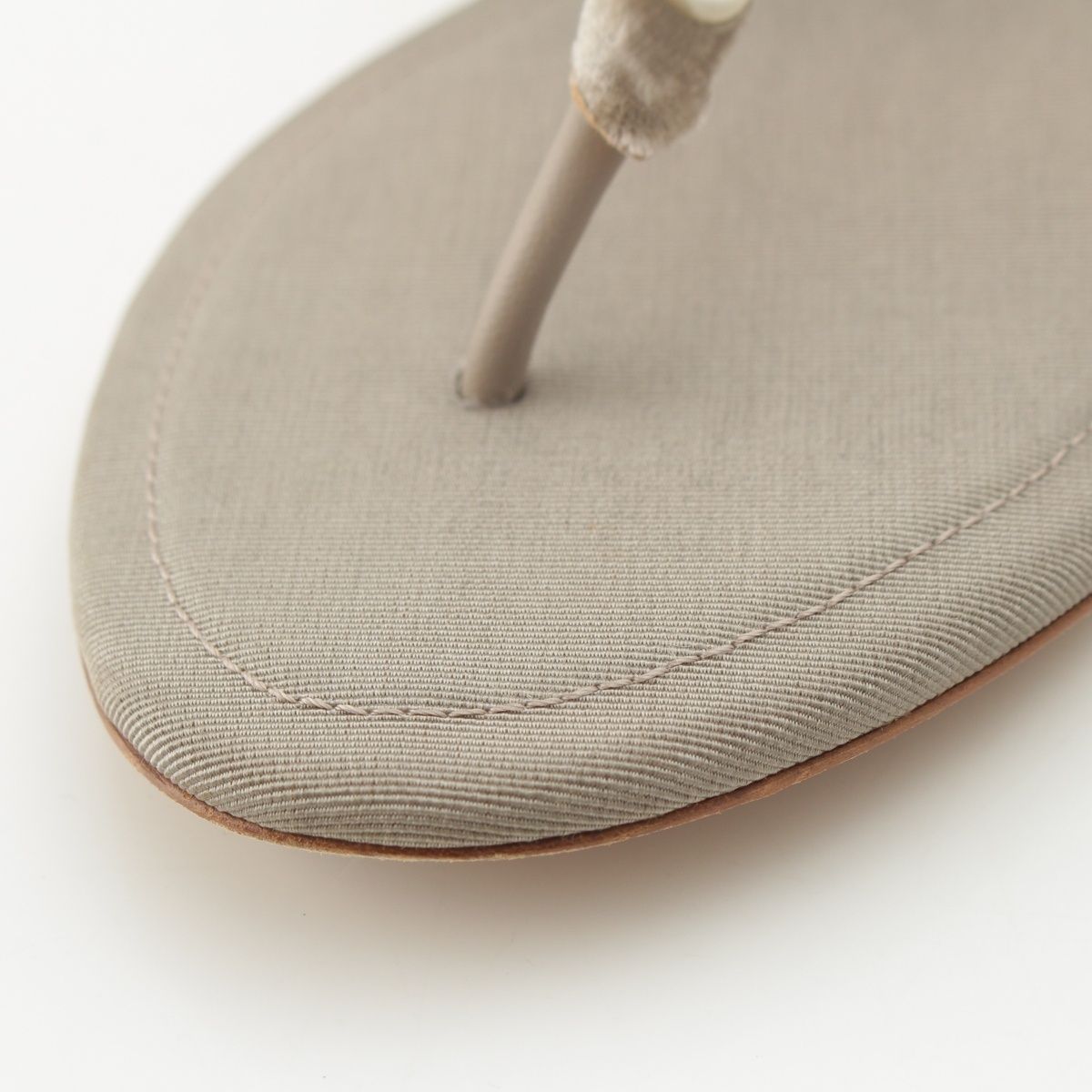 Chanel Velour CC Logo Pearl Strap Sandals Gray Ju 36 1 2C — view 7