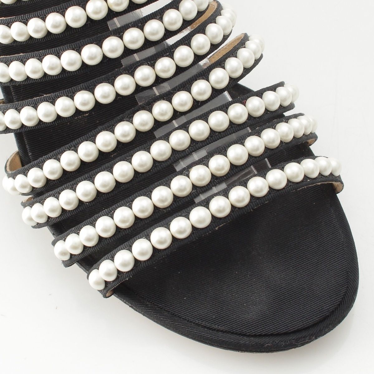 Chanel Pearl Metiers D'art Sandals Boots Black 36 1 2C — view 6