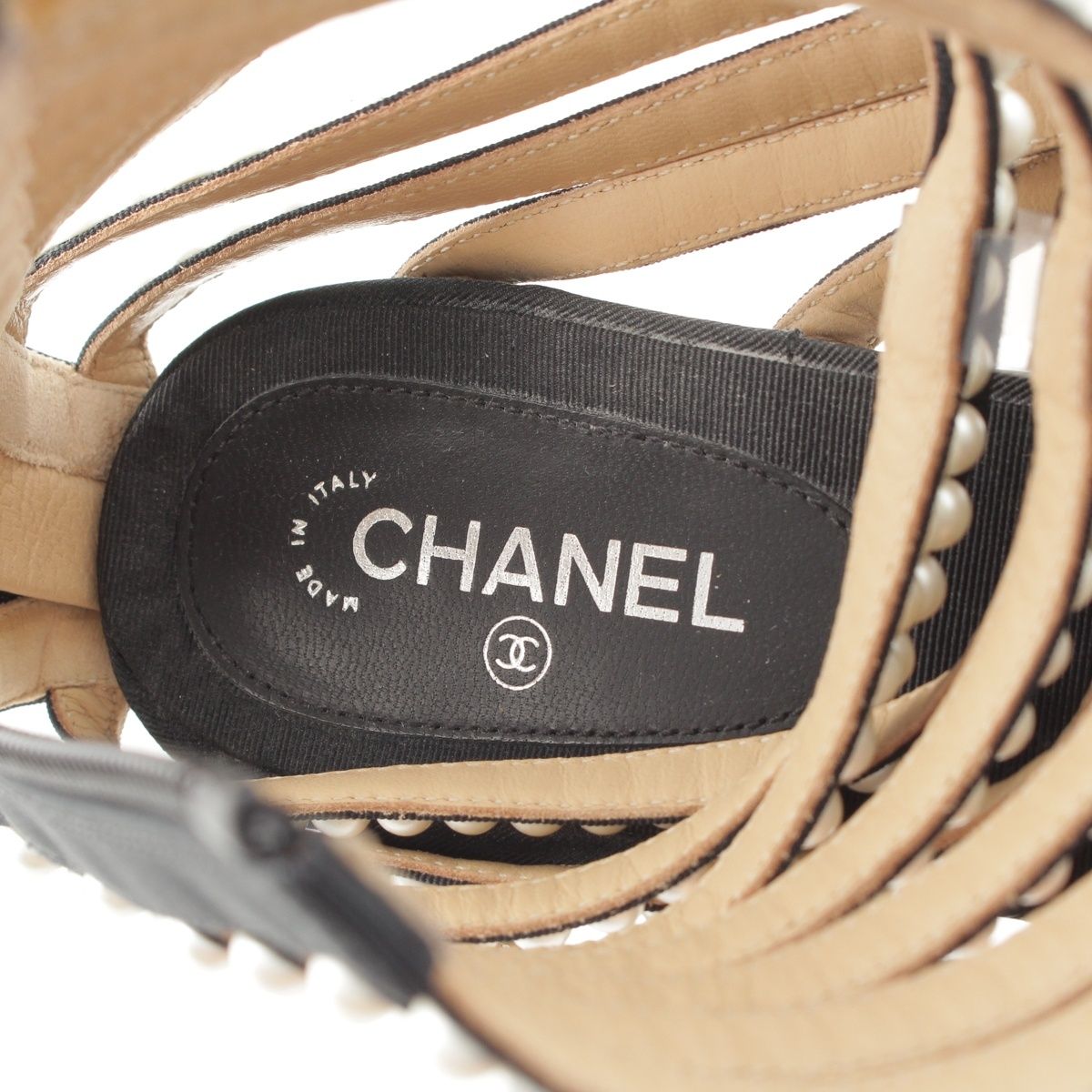 Chanel Pearl Metiers D'art Sandals Boots Black 36 1 2C — view 7