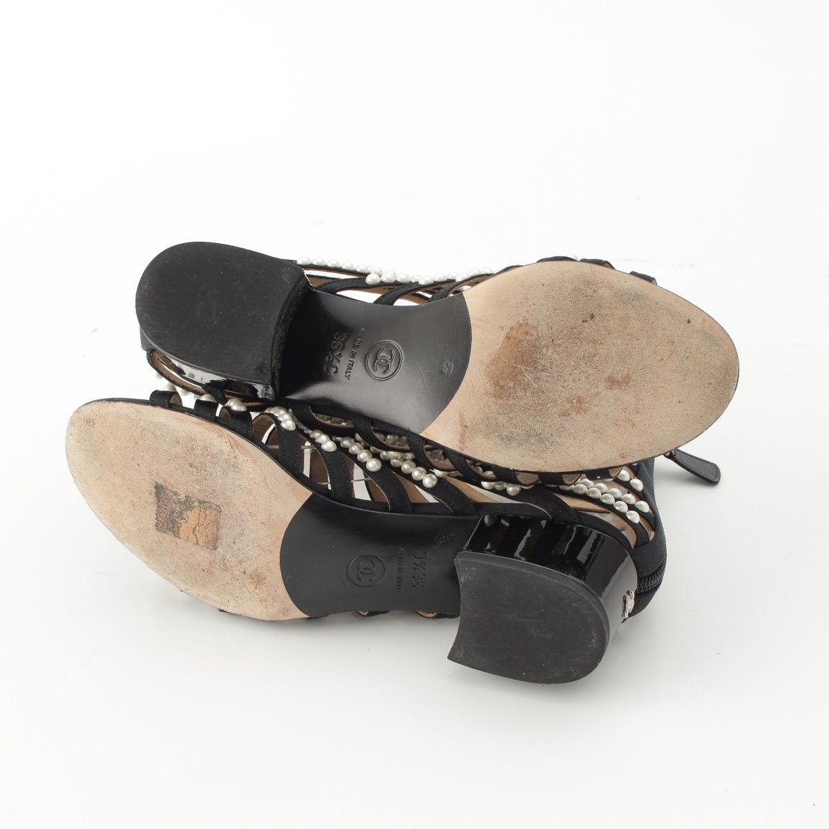 Chanel Pearl Metiers D'art Sandals Boots Black 36 1 2C — view 5