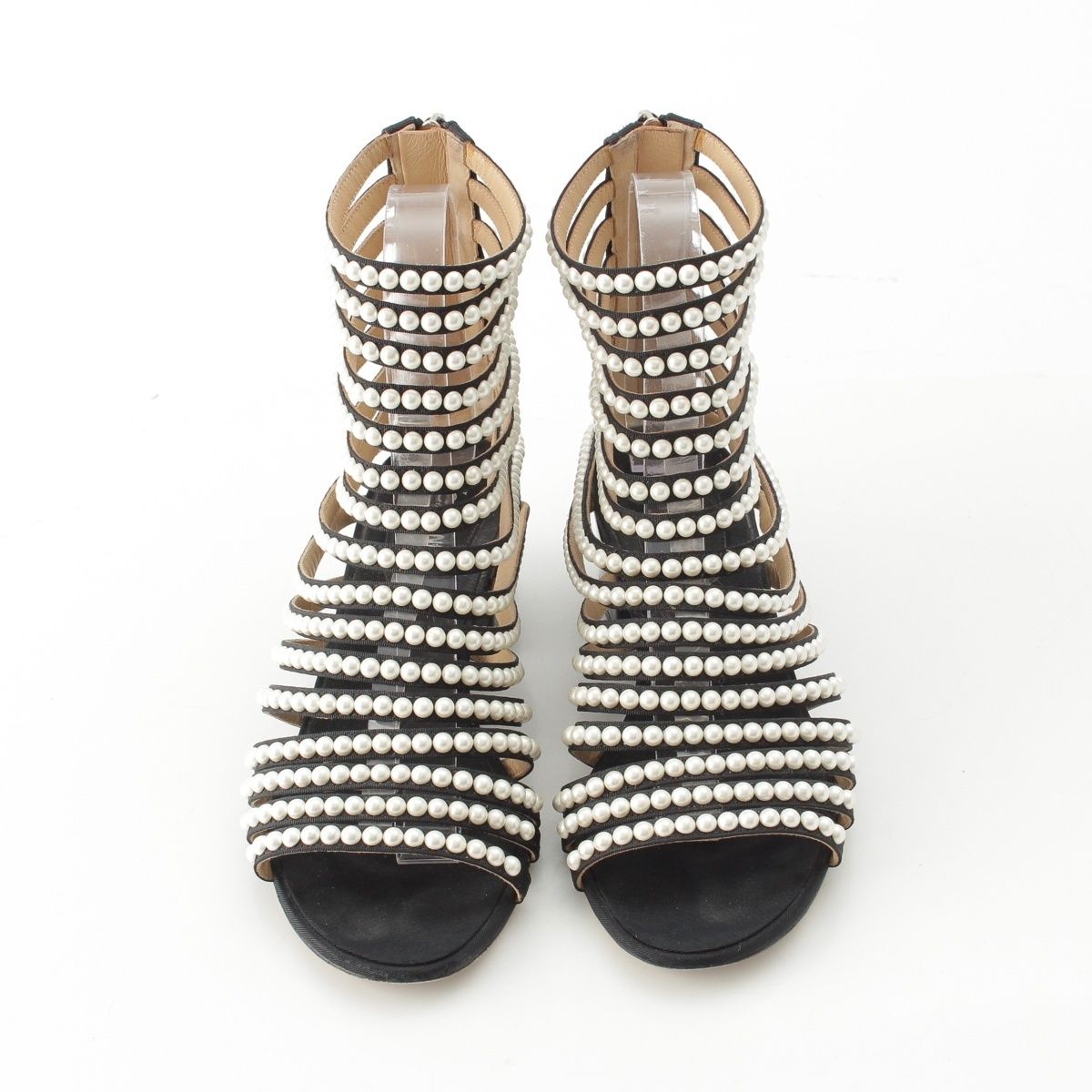 Chanel Pearl Metiers D'art Sandals Boots Black 36 1 2C — view 2