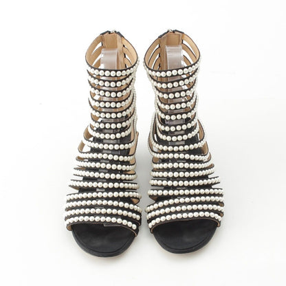 Chanel Pearl Metiers D'art Sandals Boots Black 36 1 2C — view 2