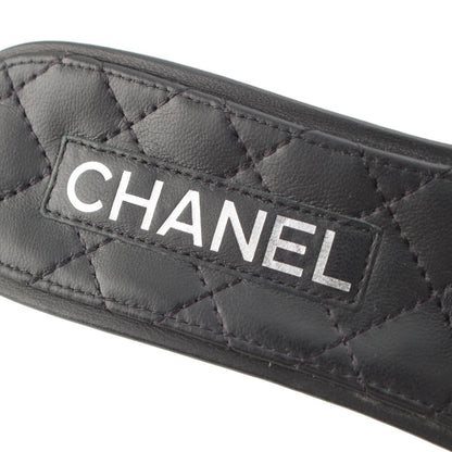 Chanel Pearl CC Logo Heels Gladiator Sandals Black — view 7