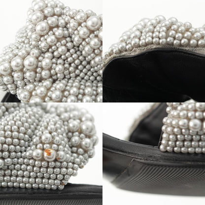 Chanel Pearl CC Logo Heels Gladiator Sandals Black — view 9