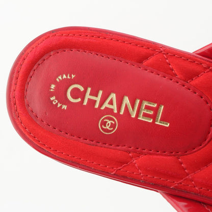Chanel 18c Patent CC Logo Sandals Red — view 7