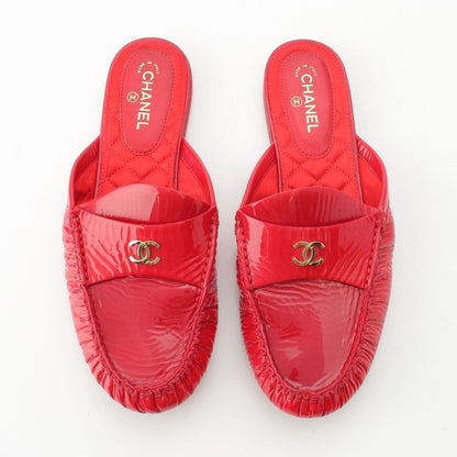 Chanel 18c Patent CC Logo Sandals Red — view 2