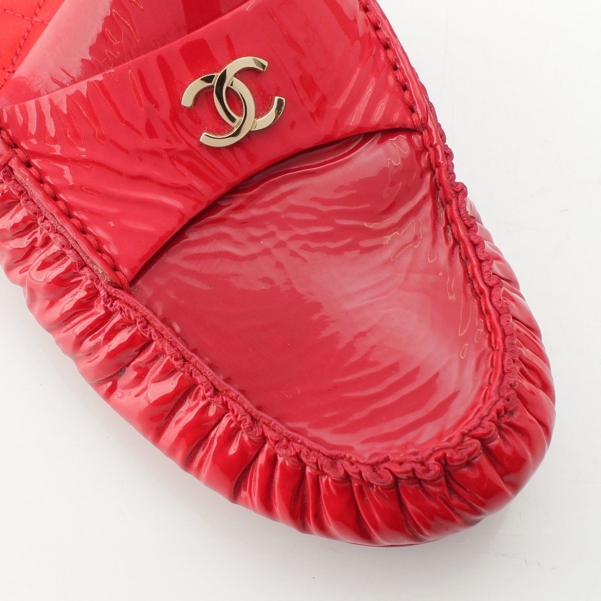 Chanel 18c Patent CC Logo Sandals Red — view 6