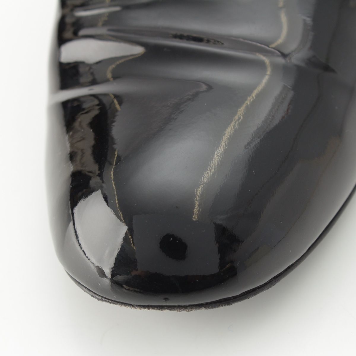 Chanel Pearl Patent Leather CC Logo Loafers Black — view 8