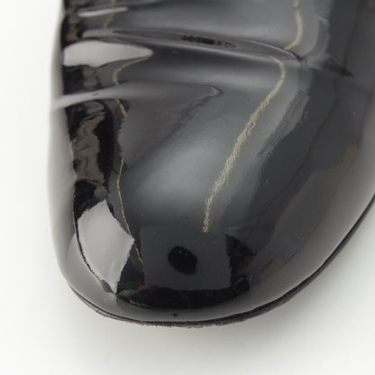 Chanel Pearl Patent Leather CC Logo Loafers Black — view 8