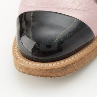 Chanel Leather CC Logo Oxford Mules Pink Black — view 8