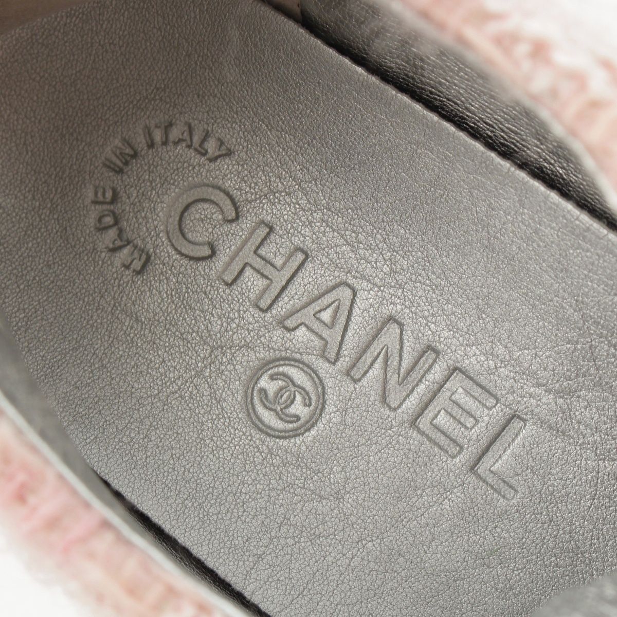 Chanel Tweed CC Logo Sneakers Pink Silver — view 7