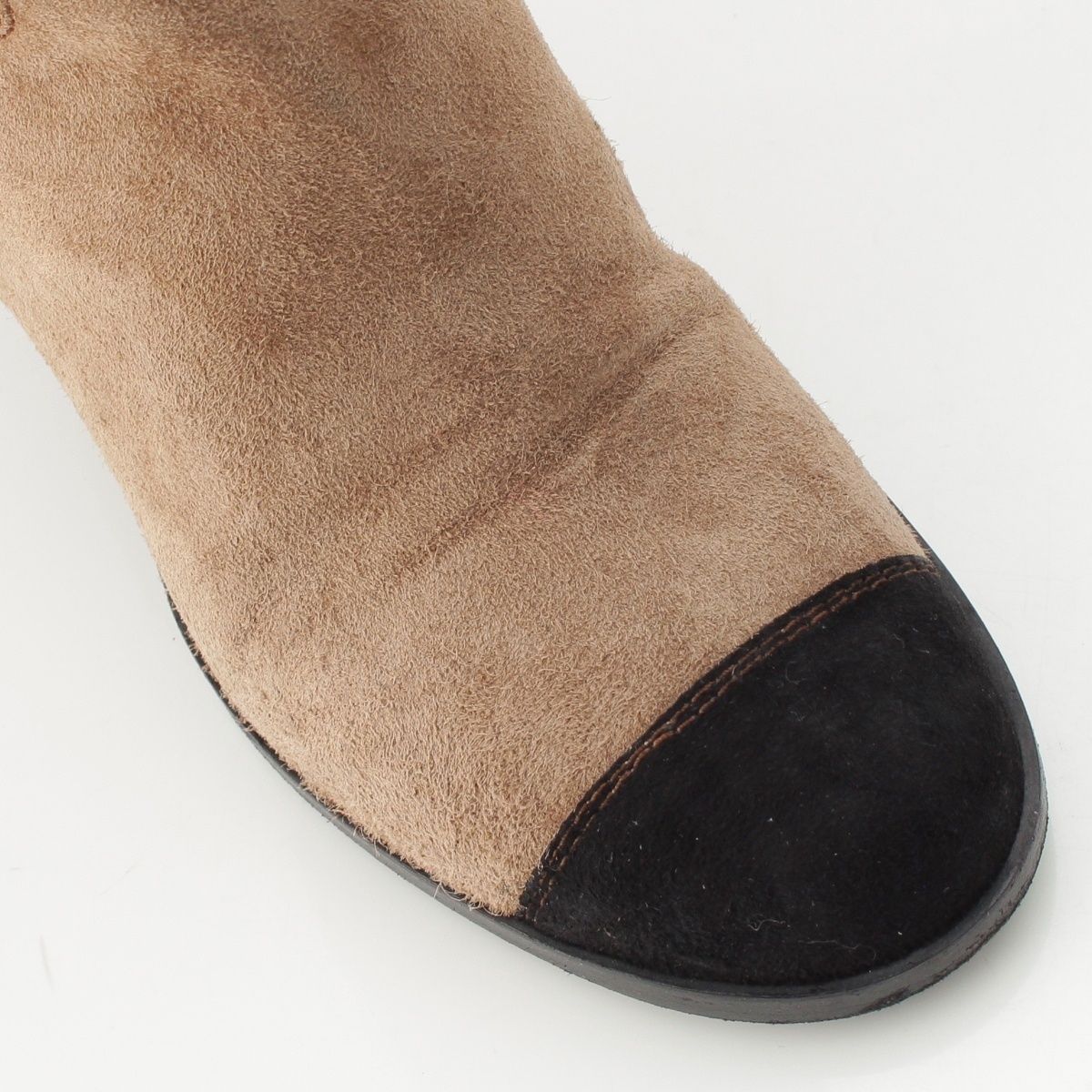 Chanel Suede CC Logo Quilted Long Boots Brown — view 6
