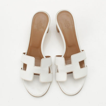Hermes Oasis Leather Motif Sandals White — view 2