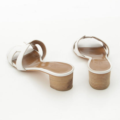 Hermes Oasis Leather Motif Sandals White — view 4