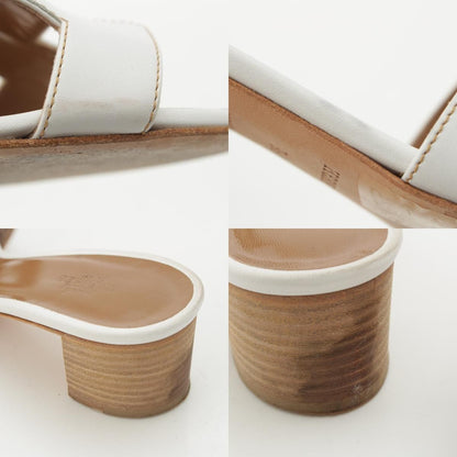 Hermes Oasis Leather Motif Sandals White — view 9