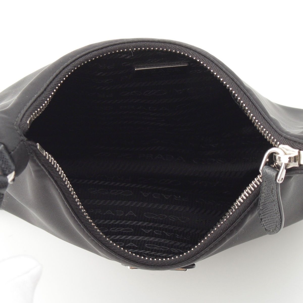 Prada Re Edition Nylon Leather Tessuto Shoulder Bag Black — view 6