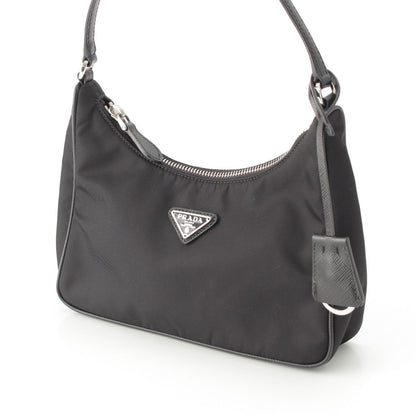 Prada Re Edition Nylon Leather Tessuto Shoulder Bag Black — view 2