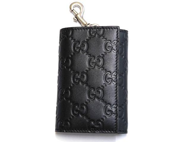 Gucci GG Emblem Leather Key Case Black Key Holder