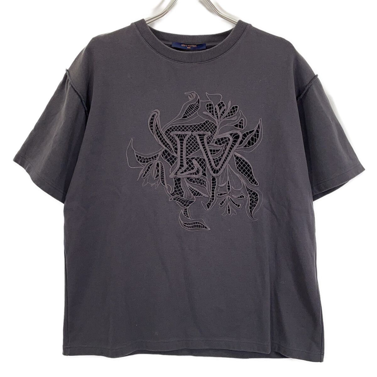 Louis Vuitton Tce Charcoal LV Vegeture Lace Embroidery T-Shirt