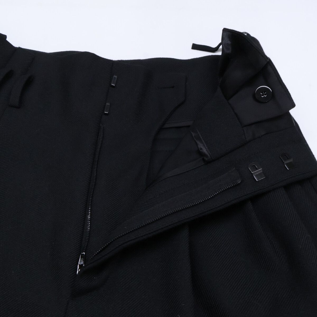 Celine Mohair Wool 2 Tuck Wide Pants 36 — view 3