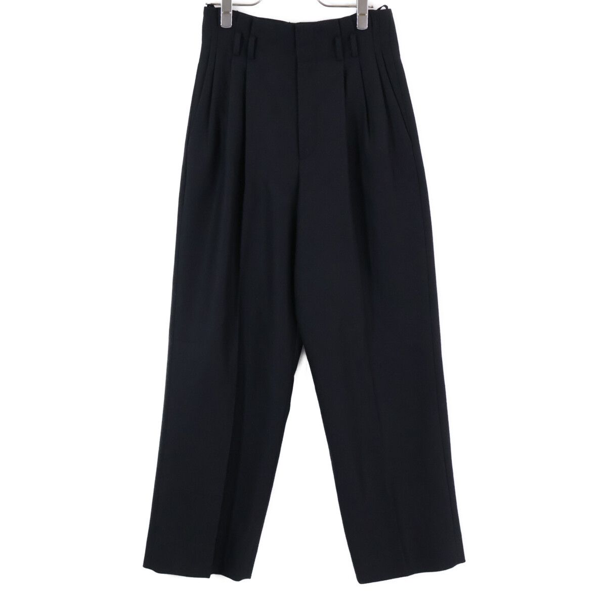 Celine Mohair Wool 2 Tuck Wide Pants 36